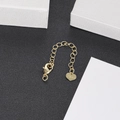 Macro shot of a gold heart pendant with 'Love' engraving and lobster clasp chain - Gold Extension Chain (YSD012-23)