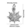 Silver octagonal star sunburst pendant in copper with clear cubic zirconia stones - Silver Octagram Style (12)