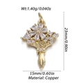 Golden copper bouquet pendant with teardrop cubic zirconia inlay and top ring - Bouquet Shape Style (13)