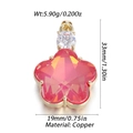 Pendentif fleur rose à cinq pétales en cuivre doré pour colliers et bracelets DIY - Style de Pétale Rose (14)