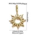 Goldener sonnenförmiger Messinganhänger für DIY-Schmuck, Größe 17mm x 12mm - Sonnenform-Stil (YSN012-01)