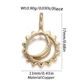 Goldener Kupferanhänger Sonne und Mond für DIY-Schmuckherstellung 11mm x 17mm - Sonne Mond Kombination Stil (YSN012-02)
