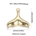 Poliertes goldfarbenes Walflossen-Schmuckstück aus Kupfer für DIY-Armbänder und Ketten - Walflossen-Polierter-Stil (YSN070-10)