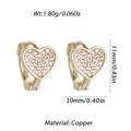 Sparkly gold-plated heart-shaped hoop earrings with micro-pave cubic zirconia stones - Gold Heart Micro Zirconia Style (YSE047-13)