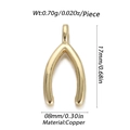 Poliertes goldenes Kupfer-Wunschknochen-Anhänger für DIY-Halsketten und Armbänder - Wunschknochen-Stil (YSN012-04)