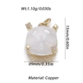 Detailed macro view showing dimensions and weight of the copper butterfly heart pendant - Gold White Square Star Style (YSN144-08)