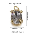 Detailed view of an oval copper pendant featuring a grey stone and golden stars - Gold Gray Oval Star Style (YSN144-12)