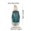 Pendentif en zircon rectangle vert foncé plaqué or pour la création de bijoux DIY chic - Style Svelte Vert Foncé (20)