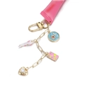 Golden keychain with enamel celestial and heart charms attached to a pink tube accessory - 004 Only (Without Lipstick)