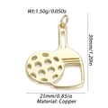 Golden brass pickleball paddle pendant charm 21x30mm sports jewelry accessory 1.5g - Pickleball Paddle Style (16)