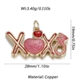 Gold-plated copper XOXO heart pendant with red and pink glitter enamel charm - XOXO Large Heart Style (YSN147-01)