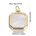 Golden square butterfly charm with light pink mother of pearl shell inlay - Pink MOP Square Style (17)