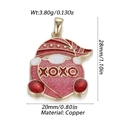 Detailed macro view of gold copper gnome charm with XOXO text and pink enamel filling - Pink Gnome XOXO Style (YSN147-03)