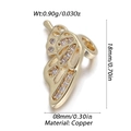 Golden butterfly pendant in brass with sparkling white crystals inlay 18x8mm size - Hollow Butterfly Style (18)