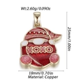 Detailed view of gnome pendant with red enamel XOXO heart and copper measurements - Red Gnome XOXO Style (YSN147-04)
