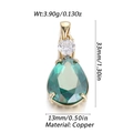 Pendentif goutte en zircon vert avec base en cuivre doré pour bijoux DIY - Style de Goutte d'Eau Vert (25)