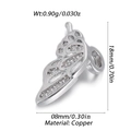Silver-colored butterfly pendant charm in copper with clear zircons measuring 18mm by 8mm - Hollow Butterfly Style (19)