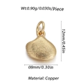 Goldener Kupfermuschel-Anhänger für DIY-Schmuckherstellung 12x8mm Muschelperle - Muschel DIY Stil (YSN030-08)