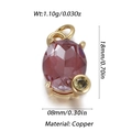 Pendentif doré élégant avec zircon ovale rouge-violet et détails en diamant jaune - Point Ovale Rouge Violet (28)