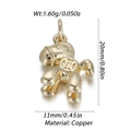Macro shot of 18k gold plated copper horse pendant with detailed coin engraving and size specs - Coin Horse Style (YSN143-04)