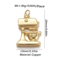 Kreativer Goldmixer-Anhänger aus Kupfer für die DIY-Schmuckherstellung von Halsketten - Küchenmaschine Mixer Stil (YSN035-11)