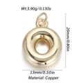 Polished gold copper balloon letter pendant 20x13mm weighing 3.9g for DIY jewelry - Letter O