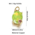 Pendentif ovale en zircon vert clair avec pierre rose serti sur cuivre doré - Point Ovale Vert Clair (29)