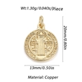 Goldener Kupferanhänger mit religiösem Relief von Guadelupe und Größenangaben - Medaillon Ikonenstil (YSN042-1)