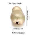 Gouden druppelvormige koperen hanger met geborstelde textuur voor DIY sieraden - Matte Traan (125-07)