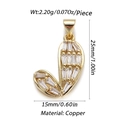 Detailed view of micro-paved letter J jewelry pendant with copper dimensions and weight - Letter J Shape (DBN153-06)