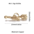 Gouden koperen tulp hanger met afmetingen 21x10mm voor DIY sieraden maken - Tulp (125-08)