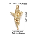 Goldener Armor Engel Anhänger aus Kupfer für DIY Schmuck, 30mm Höhe mit Flügeln - Amor Engel Stil (YSN054-10)