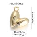 Ciondolo a cuore in ottone dorato lucido per la creazione di gioielli e collane - Cuore Oro Lucido Lucidato (269)