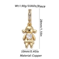 Vue détaillée du pendentif fille avec zircon en forme de cœur et finition or cuivre - Pendentif Petite Fille Doré (DBN145-03)