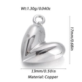 Silver copper heart pendant for jewelry making with dimensions 17mm by 13mm - Small Silver Heart Style (27)