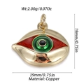 Macro detail of copper Evil Eye pendant with red enamel and gold plating finish - Green Pupil Red Edge Eye Style (YSN156-03)