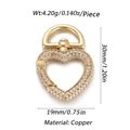 Chiusura a cuore dorata con zirconi bianchi per collane e bracciali fai-da-te - Cuore Chiuso Pavé Zircone (49)