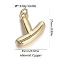 Polished gold bubble letter Y pendant made of durable copper for DIY jewelry - Letter Y
