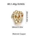 Golden fist copper charm bead accessory for DIY jewelry making 8x8mm 1.40g - Gold Fist Charm (YSD012-22)