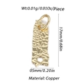 Goldener Kupferanhänger mit Hammerschlag-Textur und Ringverbinder für DIY-Schmuck - Gehämmerter Stangenanhänger (YSN068-03)