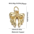 Poliertes goldener Kupfer-Schleifenanhänger für DIY-Schmuckherstellung 15mm x 10mm - Polierter Schleifenstil (YSN068-04)