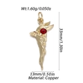 Detail of copper gold bird head pendant with red eye, size 33x13mm and 1.6g weight - Bird Head Red Bead Style (YSN156-17)