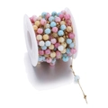 Colorful marble beads on gold stainless steel chain for DIY bracelet making - Multicolor 4