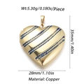 Pendaglio a cuore in ottone dorato con trama a corda blu, pezzo gioiello 35x28mm - Ciondolo a Corda Blu (60)