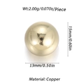 Goldene Kupferperle Anhänger für DIY Schmuck, Größe 15x13mm Gewicht 2g - Goldmetall-Rundperle (YSN068-15)