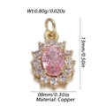 Detail der Blumen-Anhänger mit rosa Zirkon und vergoldetem Kupfer-Finish - Rosa Sonnenblume Stil (YSN154-14)