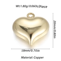 Ciondolo a cuore in ottone dorato lucido, 18 mm, per collane e bracciali fai da te - Charm Cuore Oro Brillante (71)