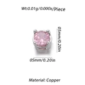 Détail d'une perle ronde en zircone rose 5 mm avec monture en cuivre pour la création de bijoux - Rond (YSD010-03)