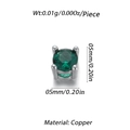 Vue détaillée d'une perle ronde en cuivre et zircon vert de 5mm avec serti à griffes - Rond (YSD010-04)