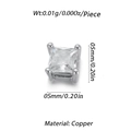 Détail d'un pendentif en zircone carrée de 5 mm avec base en cuivre pour bijoux DIY - Carré (YSD010-08)